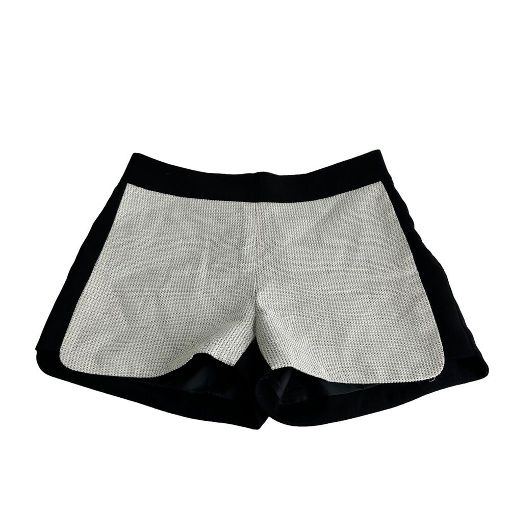 j crew travel black white Textured tuxedo Mini Shorts Size 2